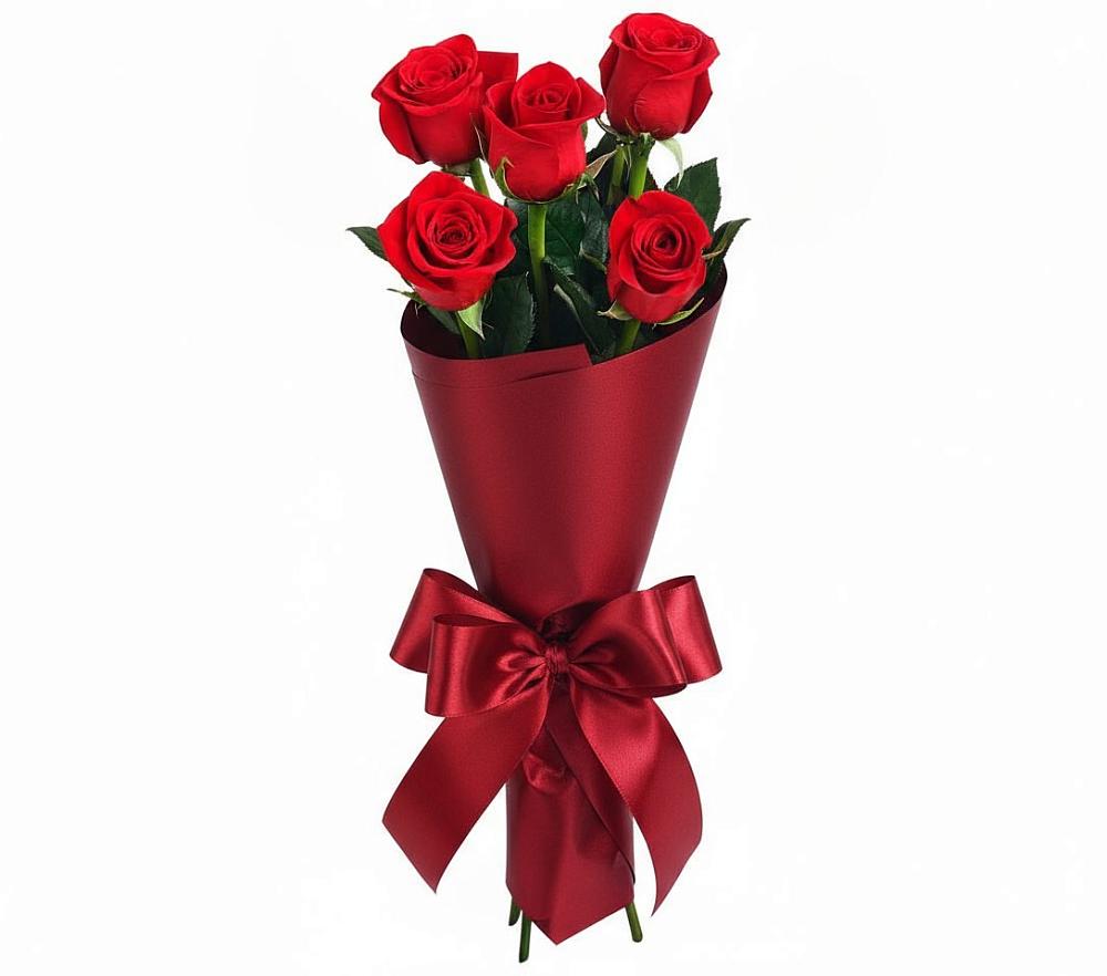 Букет 5 Красных роз Эдлесс Лав в Олонце
