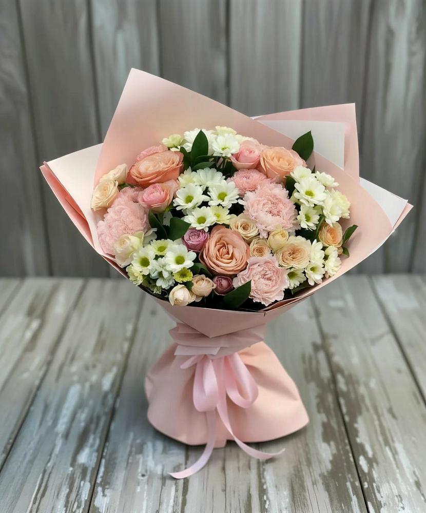 Букет цветов из: Гвоздики, Розы и Хризантемы в Олонце