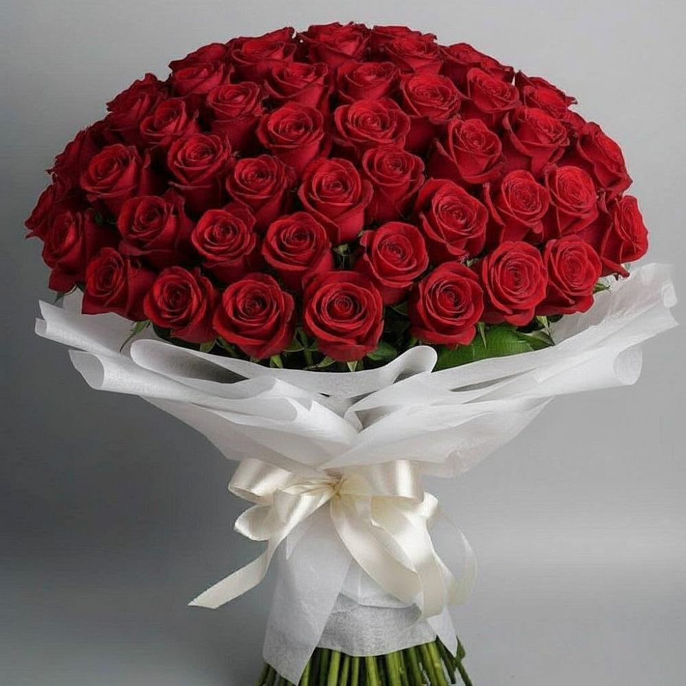 Букет 101 Красная роза Блэк Мэджик в Олонце