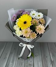 Букет цветов из:  Розы, Герберы и Хризантемы в Олонце