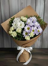 Букет цветов из:  Хризантемы и Розы в Олонце