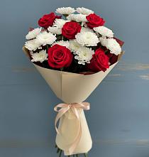 Букет цветов из:  Розы и Хризантемы #REPLACE_PRED# Олонце