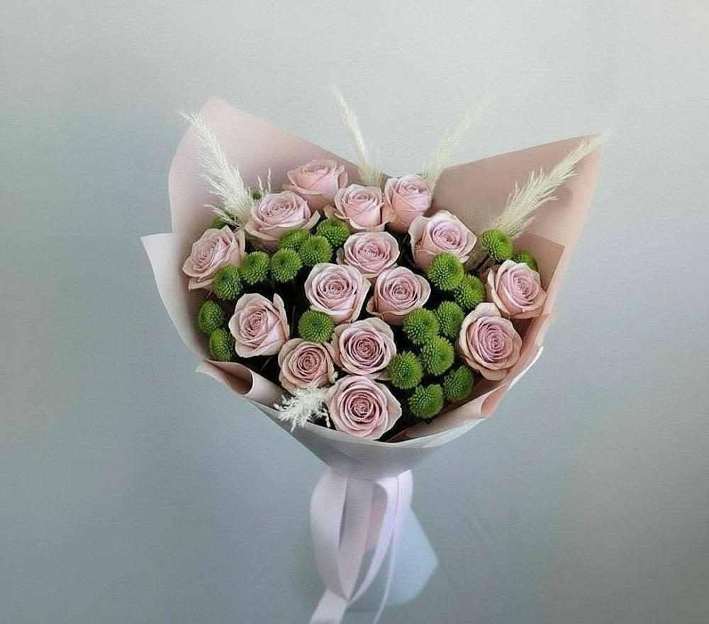 Букет цветов из: Розы и Хризантемы в Олонце