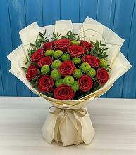 Букет цветов из:  Розы и Хризантемы в Олонце