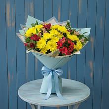 Букет цветов из:  Альстромерии и Хризантемы #REPLACE_PRED# Олонце