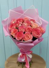 Букет 15 Розовых роз Равель в Олонце